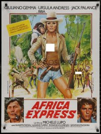 8a0545 AFRICA EXPRESS French 24x32 1976 adventurer Ursula Andress by Ferracci, Boumendil AND Tealdi!