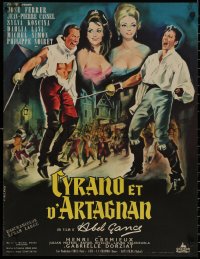 8a0552 CYRANO ET D'ARTAGNAN French 22x29 1964 Abel Gance, art of Cassel, Koscina & Lavi by Allard!