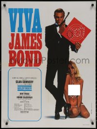 8a0563 GOLDFINGER French 24x32 R1970 Sean Connery as Bond with sexy girl by Thos & Bourduge!