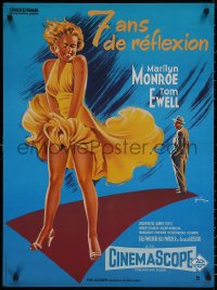 8a0591 SEVEN YEAR ITCH French 23x31 R1980s best art of Marilyn Monroe's skirt blowing by Grinsson!