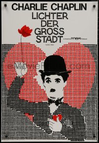 8a0324 CITY LIGHTS German R1970 Charlie Chaplin as the Tramp, boxing comedy, Astrid Herm art!