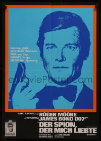 8a0330 SPY WHO LOVED ME orange/blue German 1977 Roger Moore as James Bond 007 + Seiko wristwatch ad!