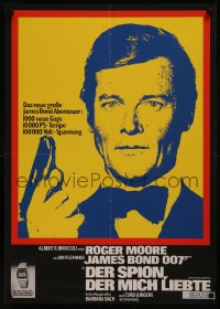 8a0331 SPY WHO LOVED ME red/yellow German 1977 Roger Moore as James Bond 007 + Seiko wristwatch ad!