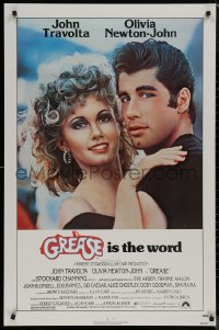 8a0887 GREASE 1sh 1978 c/u of John Travolta & Olivia Newton-John in a most classic musical!