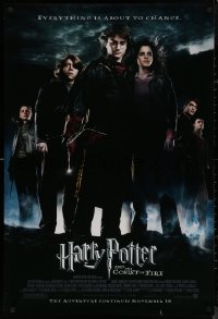 8a0895 HARRY POTTER & THE GOBLET OF FIRE advance DS 1sh 2005 Daniel Radcliffe, Emma Watson, Grint!