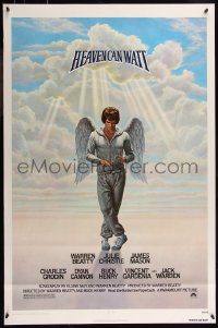 8a0901 HEAVEN CAN WAIT 1sh 1978 Lettick art of angel Warren Beatty wearing sweats, football!