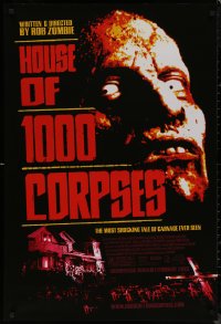 8a0906 HOUSE OF 1000 CORPSES 1sh 2003 Rob Zombie directed, creepy close-up horror image!
