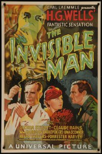 8a0065 INVISIBLE MAN S2 poster 1999 James Whale, Claude Rains, H.G. Wells, best horror artwork!