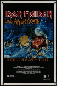8a0930 IRON MAIDEN LIVE AFTER DEATH 1sh 1986 artwork of Eddie by Derek Riggs, World Slavery Tour!