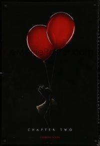 8a0933 IT CHAPTER TWO int'l teaser DS 1sh 2019 King, creepy image of Pennywise holding red balloons!
