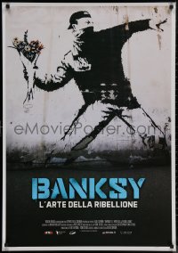 8a0311 BANKSY & THE RISE OF OUTLAW ART Italian 1sh 2020 art of rioter 'throwing' flowers!