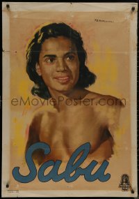 8a0318 SABU Italian 1sh 1940s smiling close-up portrait of the start by Paolo Tarquini!