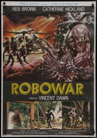 8a0342 ROBOWAR Lebanese 1988 different Spataro art of men by helicopter in futuristic battle!