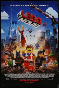 8a0970 LEGO MOVIE advance DS 1sh 2014 the story of a nobody who saved everybody!