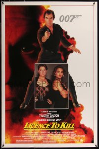 8a0972 LICENCE TO KILL 1sh 1989 Timothy Dalton as James Bond, sexy Carey Lowell & Talisa Soto!