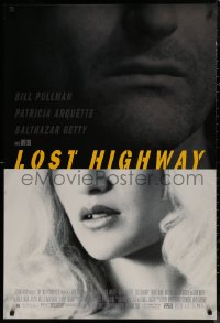 8a0982 LOST HIGHWAY 1sh 1997 David Lynch, split image of Bill Pullman & Patricia Arquette!