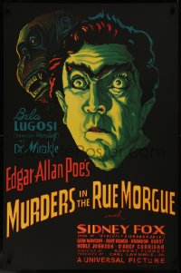 8a0073 MURDERS IN THE RUE MORGUE S2 poster 2000 great horror art of spookiest Bela Lugosi & ape!