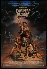 8a1018 NATIONAL LAMPOON'S EUROPEAN VACATION 1sh 1985 Chevy Chase, wacky fantasy art by Vallejo!