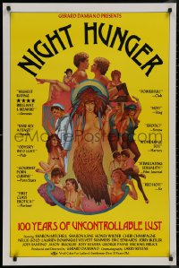8a1020 NIGHT HUNGER 25x38 1sh 1983 directed by Gerard Damiano, strange sexy art by Charles Moll!