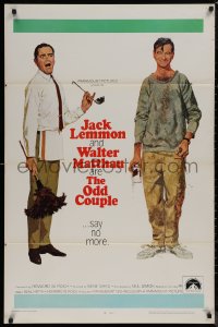 8a1027 ODD COUPLE 1sh 1968 art of best friends Walter Matthau & Jack Lemmon by Robert McGinnis!