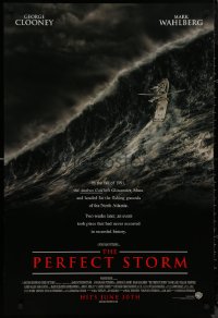 8a1039 PERFECT STORM advance DS 1sh 2000 Wolfgang Petersen, fishermen George Clooney & Mark Wahlberg