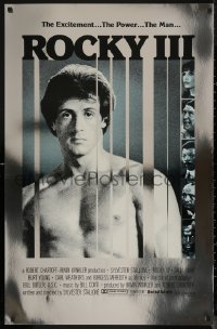 8a1080 ROCKY III foil heavy stock int'l 1sh 1982 different image of boxer Sylvester Stallone!
