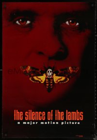 8a1093 SILENCE OF THE LAMBS style B DS 1sh 1991 image of Anthony Hopkins with moth over mouth!