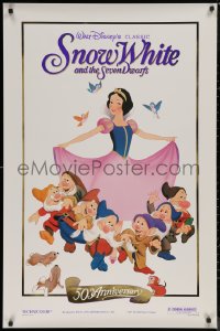 8a1100 SNOW WHITE & THE SEVEN DWARFS foil 1sh R1987 Walt Disney cartoon fantasy classic!
