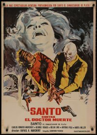 8a0283 SANTO VS DOCTOR DEATH Spanish 1976 masked luchador Santo, Montalban art!