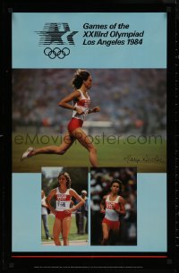 8a0183 1984 SUMMER OLYMPICS 22x34 commercial poster 1984 great images of track star Mary Decker!
