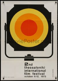 8a0093 2ND THESSALONIKI INTERNATIONAL FILM FESTIVAL 28x39 Greek film festival poster 1973 light!