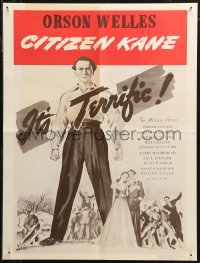 8a0215 CITIZEN KANE 19x25 special poster R1960s Orson Welles' timless classic, it's terrific!