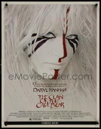 8a0216 CLAN OF THE CAVE BEAR 17x22 special poster 1986 image of Daryl Hannah in cool tribal make up!