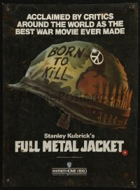 8a0133 FULL METAL JACKET video 13x17 English static cling poster 1987 Kubrick, Vietnam, Castle art!