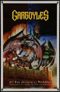8a0102 GARGOYLES tv poster 1994 Disney, striking fantasy cartoon artwork of entire cast!