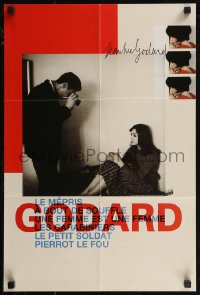 8a0095 GODARD 2-sided 16x24 French film festival poster 1990s A Bout de Souffle, Le Mepris!