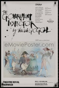 8a0097 GOVERNMENT INSPECTOR 20x30 English stage poster 1988 wild art by Ralph Steadman!