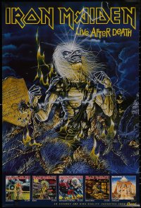 8a0106 IRON MAIDEN 24x36 music poster 1986 Live After Death, Riggs art of Eddie rising from grave!