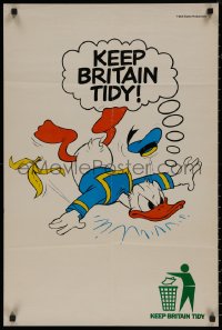 8a0226 KEEP BRITAIN TIDY 20x30 English special poster 1970s Walt Disney's Donald Duck slips on peel!