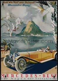 8a0233 MERCEDES-BENZ 24x33 German special poster 1980s art of a 1930s model in Brazil by Muller!