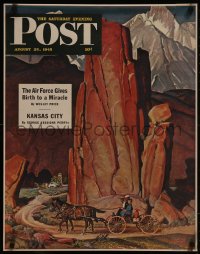 8a0256 SATURDAY EVENING POST 22x28 special poster 1945 cover from August 25 art by Mead Schaeffer!