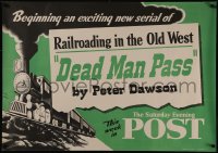 8a0260 SATURDAY EVENING POST 28x40 special poster 1954 Dead Man Pass by Dawson, railroad train art!