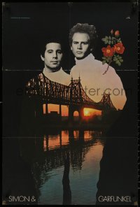 8a0107 SIMON & GARFUNKEL 22x33 record album insert poster 1968 cool image of musical duo, Bookends!