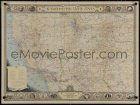 8a0238 SOUTHWESTERN UNITED STATES 26x35 special map poster 1940 National Geographic series!