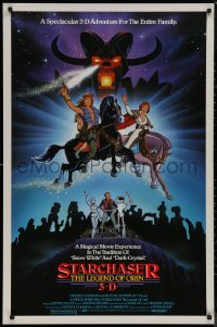 8a1124 STARCHASER 1sh 1984 3-D cartoon, the ultimate robot wants to rule the universe, cast images!