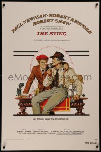 8a0084 STING S2 poster 2002 George Roy Hill, great artwork of con men Paul Newman & Robert Redford!