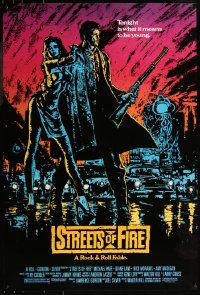 8a1128 STREETS OF FIRE 1sh 1984 Walter Hill, Michael Pare, Diane Lane, artwork by Riehm, no borders!