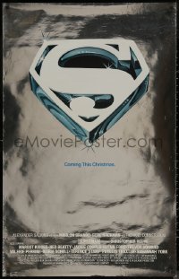 8a1133 SUPERMAN foil advance 25x40 1sh 1978 DC superhero Reeve, Coming This Christmas!