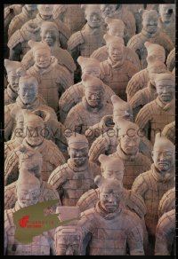 8a0160 AIR CHINA 23x33 travel poster 1980s terracotta warriors at the tomb of Emperor Qinshihuang!
