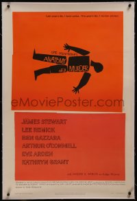 8b0011 ANATOMY OF A MURDER linen style B 1sh 1959 Otto Preminger, classic Saul Bass silhouette art!